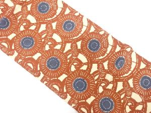 アンティーク　菊唐草模様紬名古屋帯